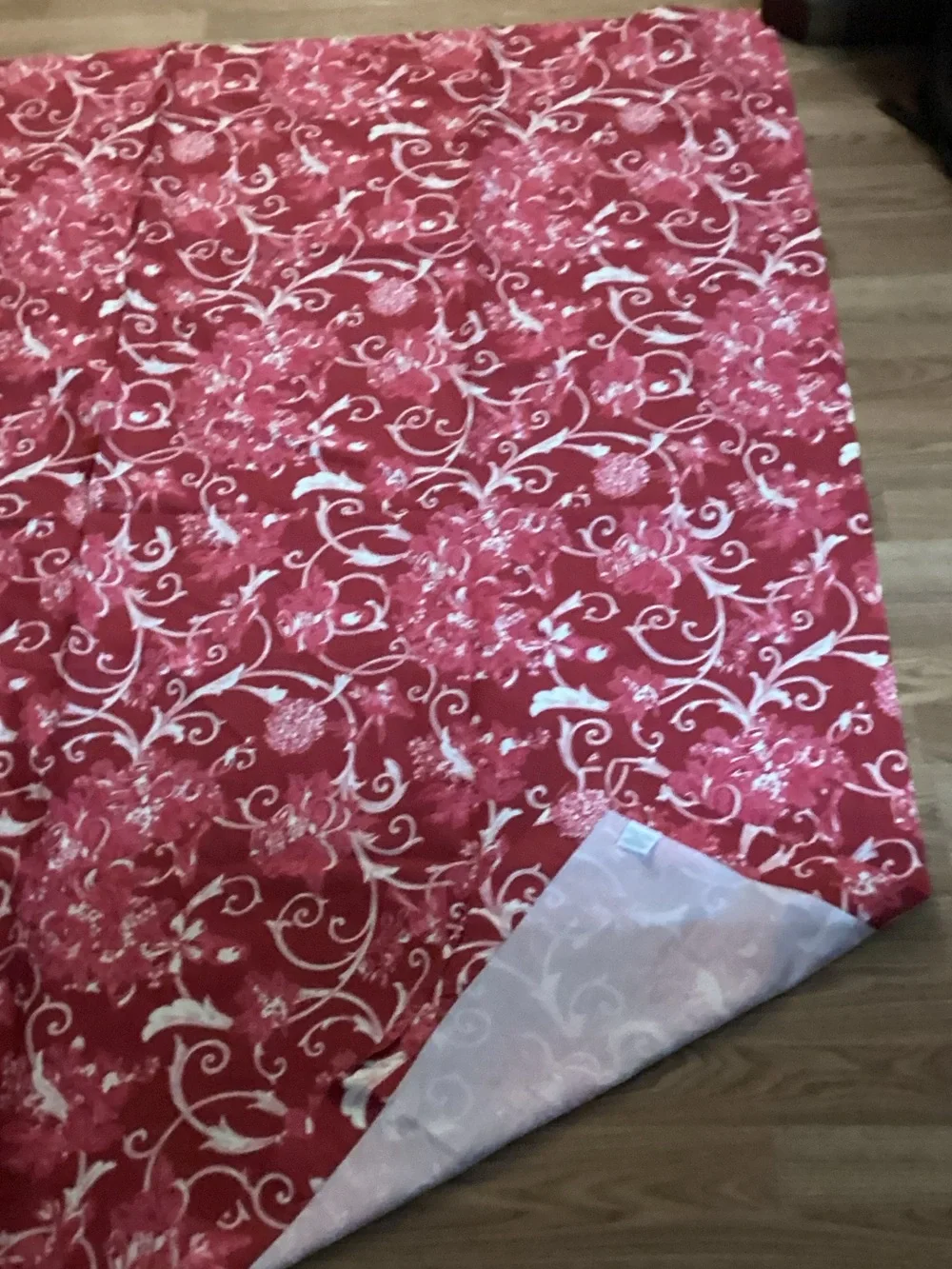 70x70” Zina Vasi Classic Red Floral Tablecloth